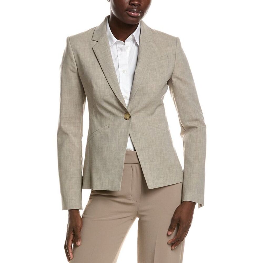 Hugo Boss Womens Jia Wool Blazer, Beige